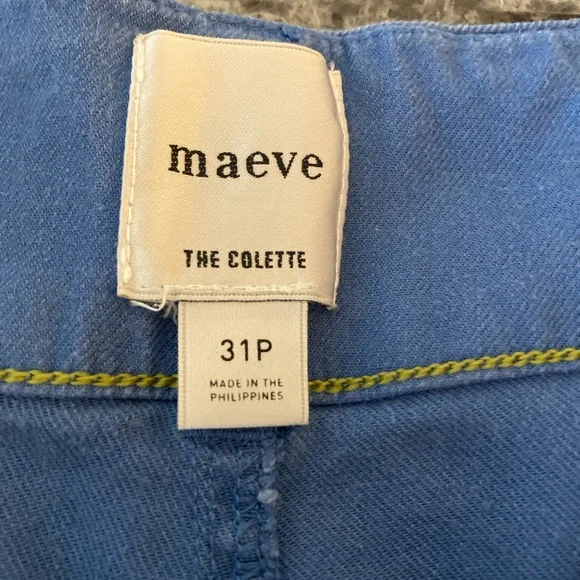 Anthropologie Maeve Blue Sea The Colette Crop Wide Leg Pant High Rise WMSZ 31 P - Picture 2 of 15